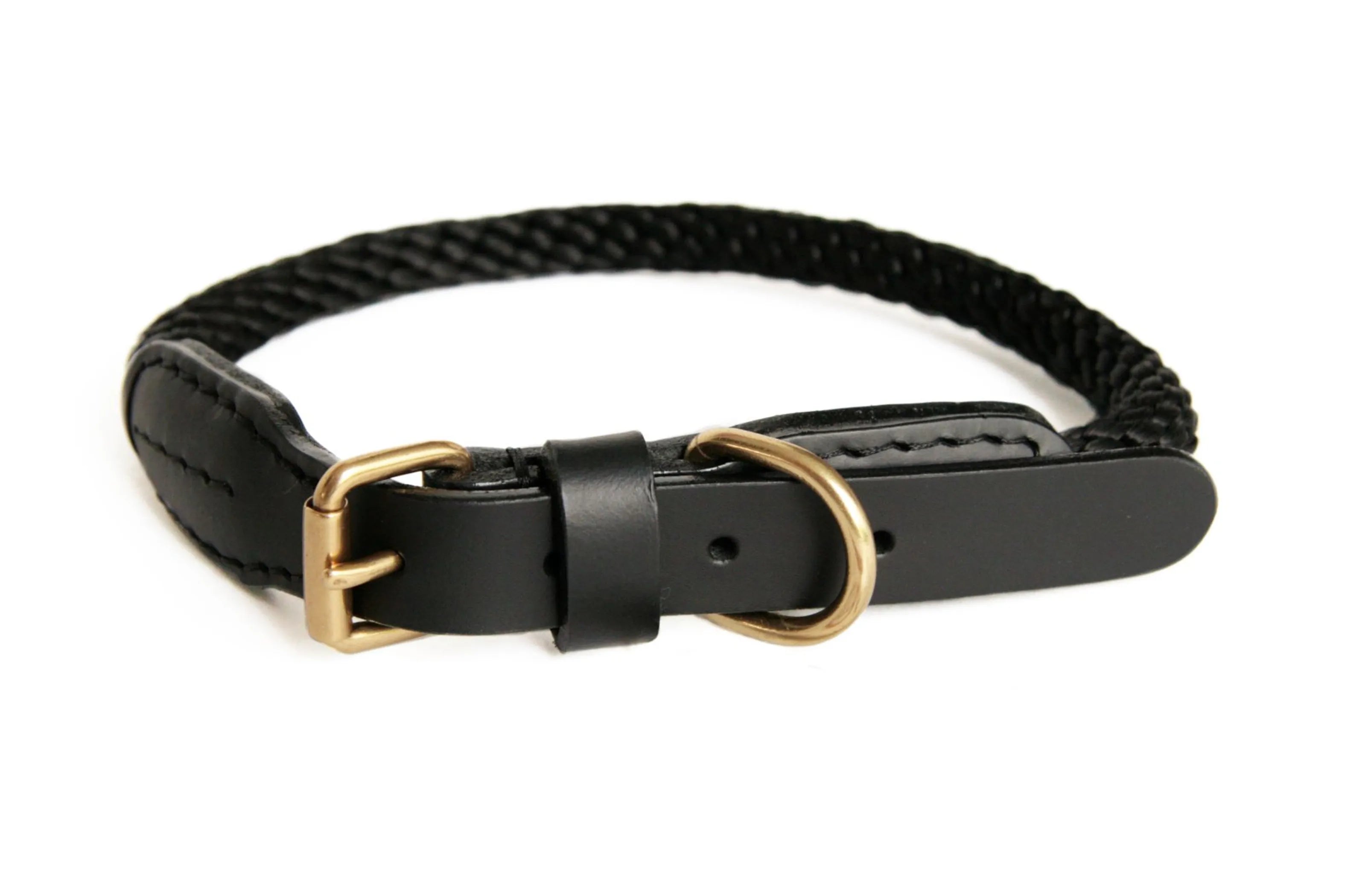 Rope and Leather Collar with Buckle (26 in)