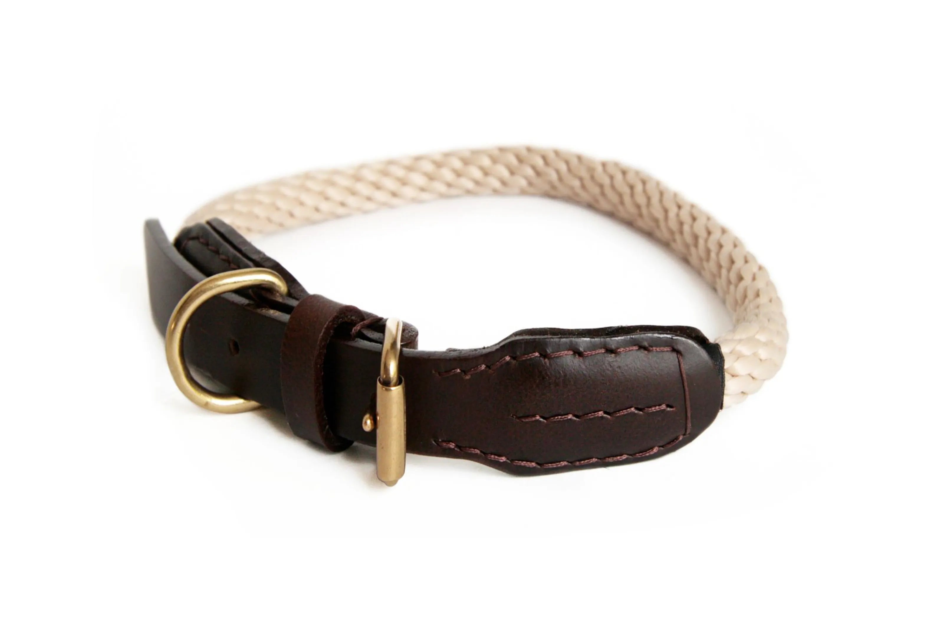 Rope and Leather Collar with Buckle (24 in)