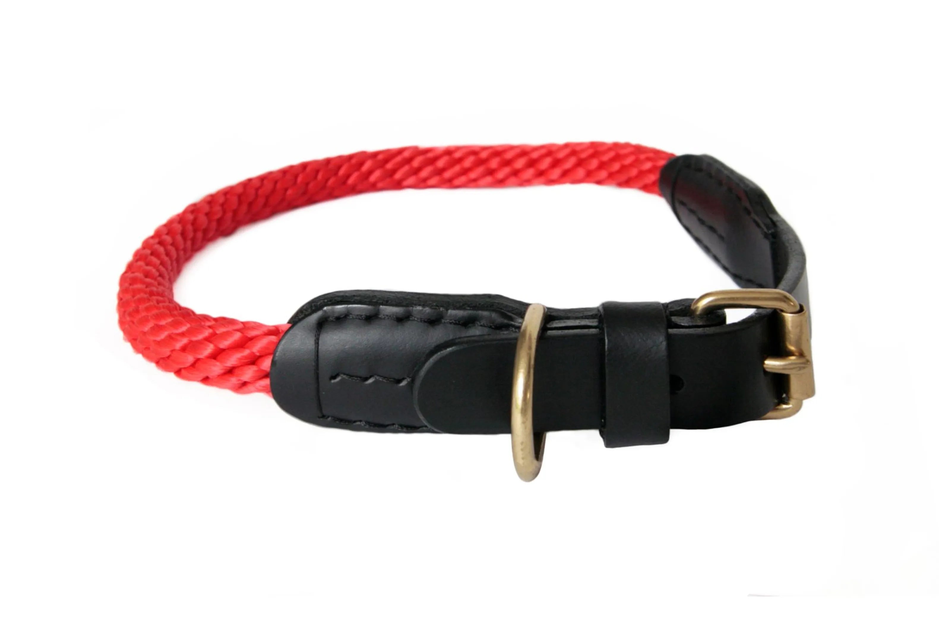Rope and Leather Collar with Buckle (26 in)