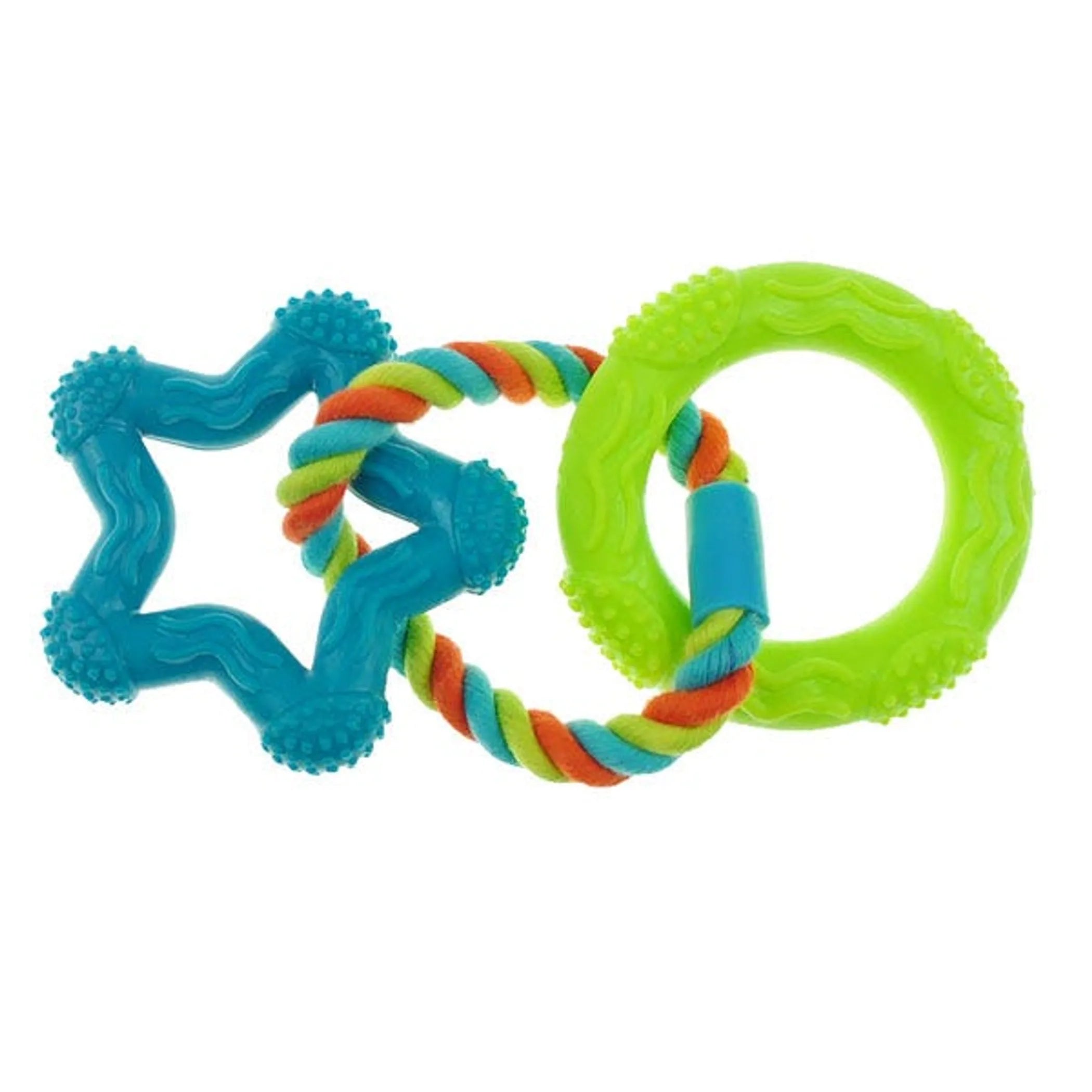 CHP 3 ring TPR Rope toy Star Blu