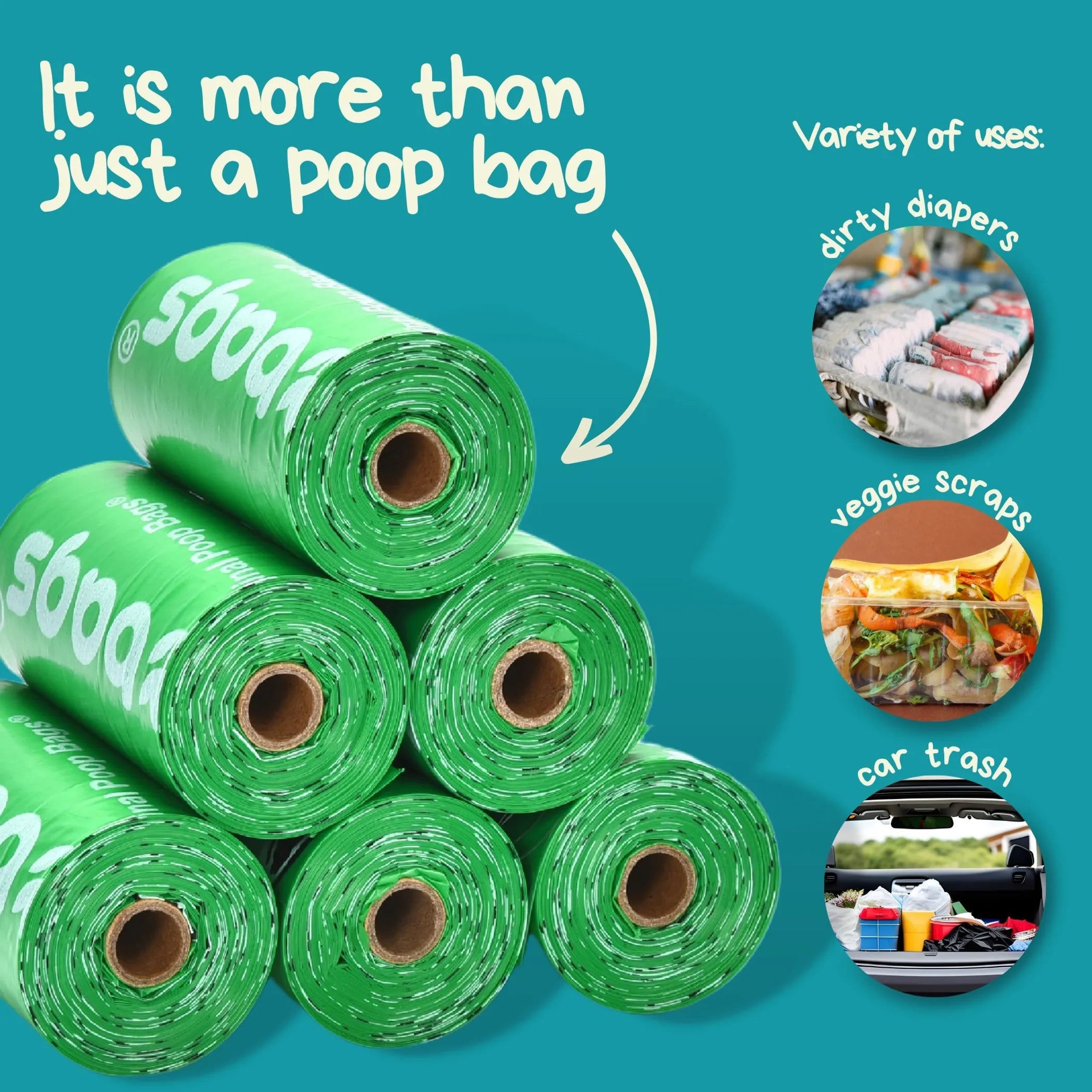 USDA Biobased Peanuts Unscented Leash Rolls