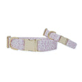 French Lavender Rosette Classic Dog Collar