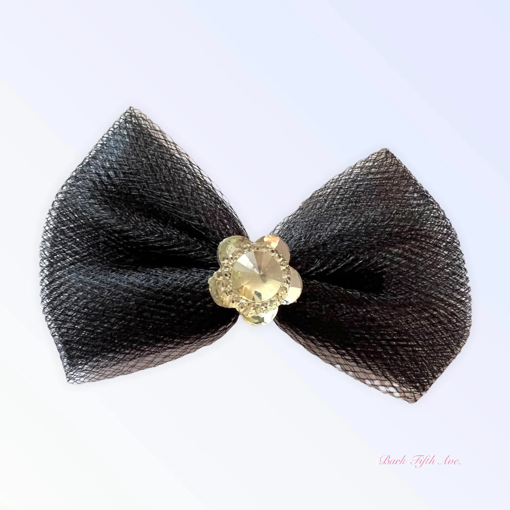 Tulle & Crystal Flower Barette