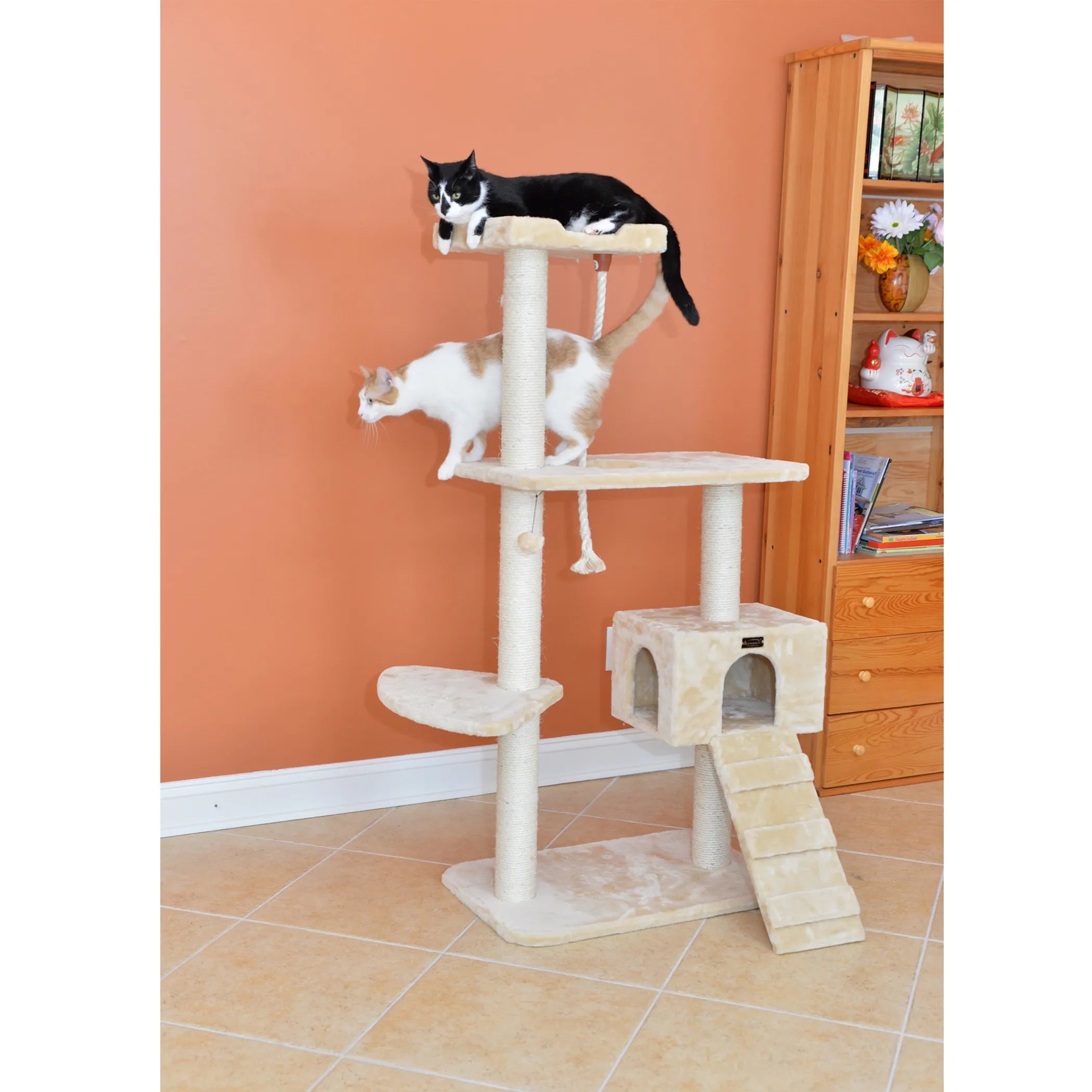 Armarkat Natural Sisal Scratching Cat Tree 58 Height BGE