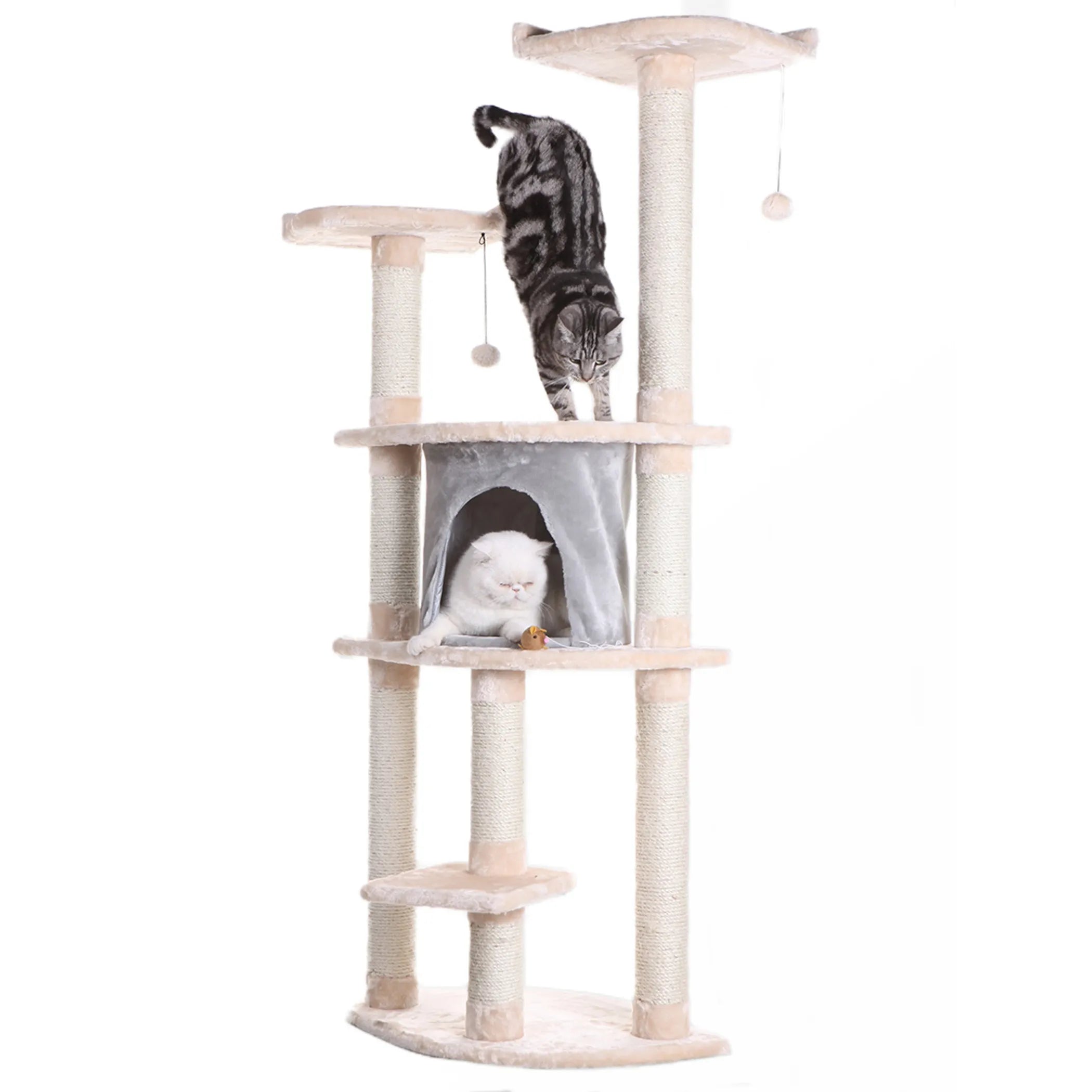 Armarkat 64" Real Wood Cat Tree W Sractch Sisal Post