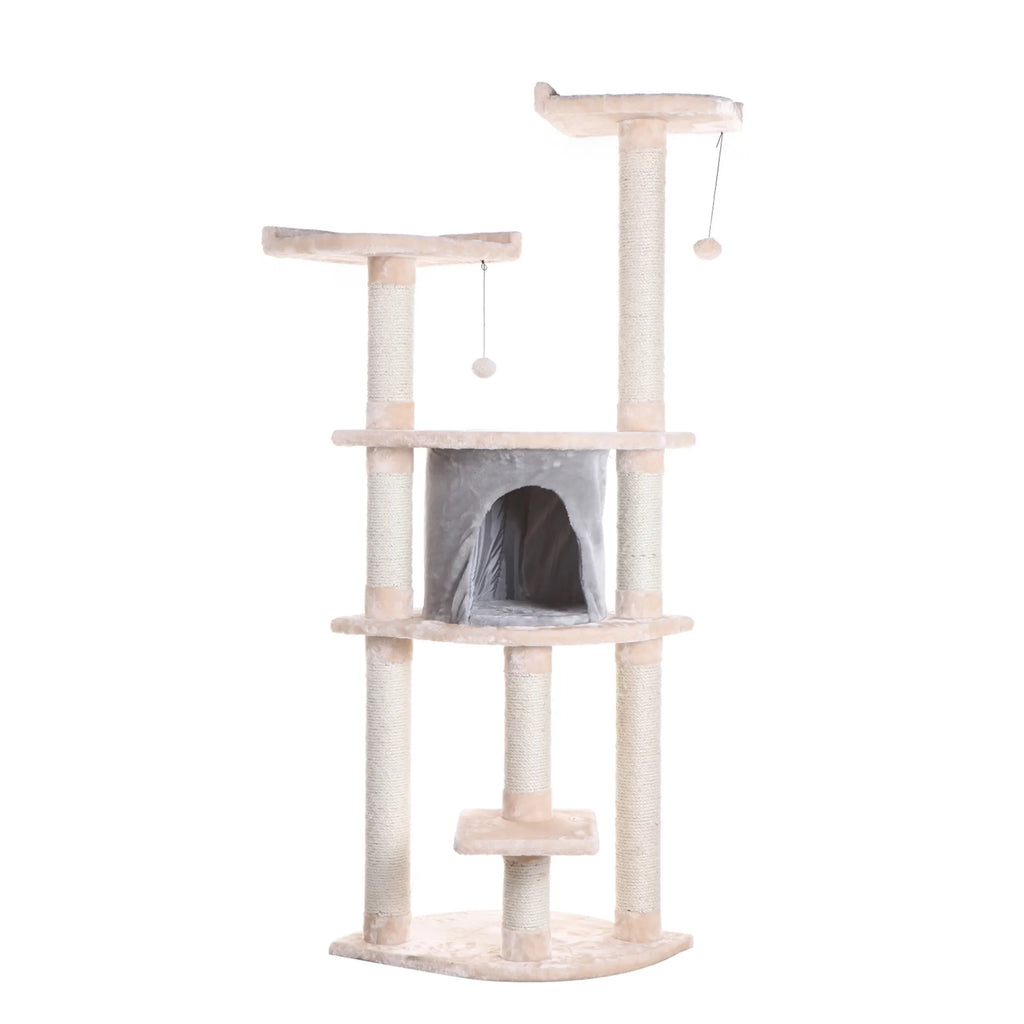 Armarkat 64" Real Wood Cat Tree W Sractch Sisal Post