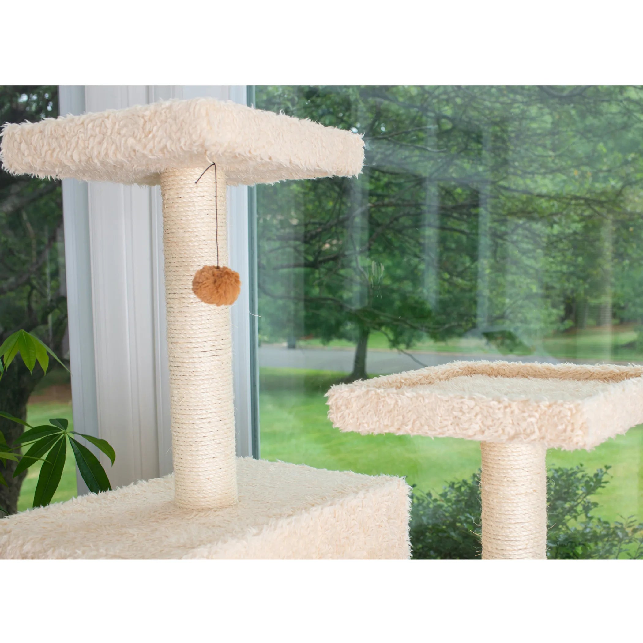 Multi-Level Real Wood Cat Tree W Two Condos, Perches A6702