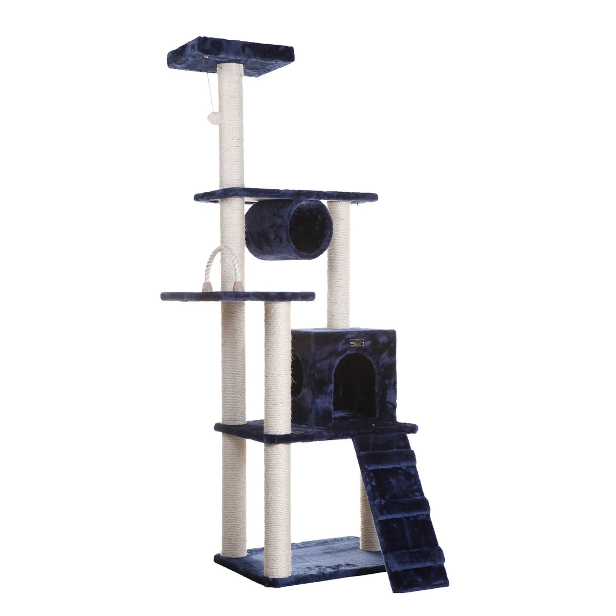 Real Wood 71" Navy Cat ClimbIng Tower Scratching Furniture