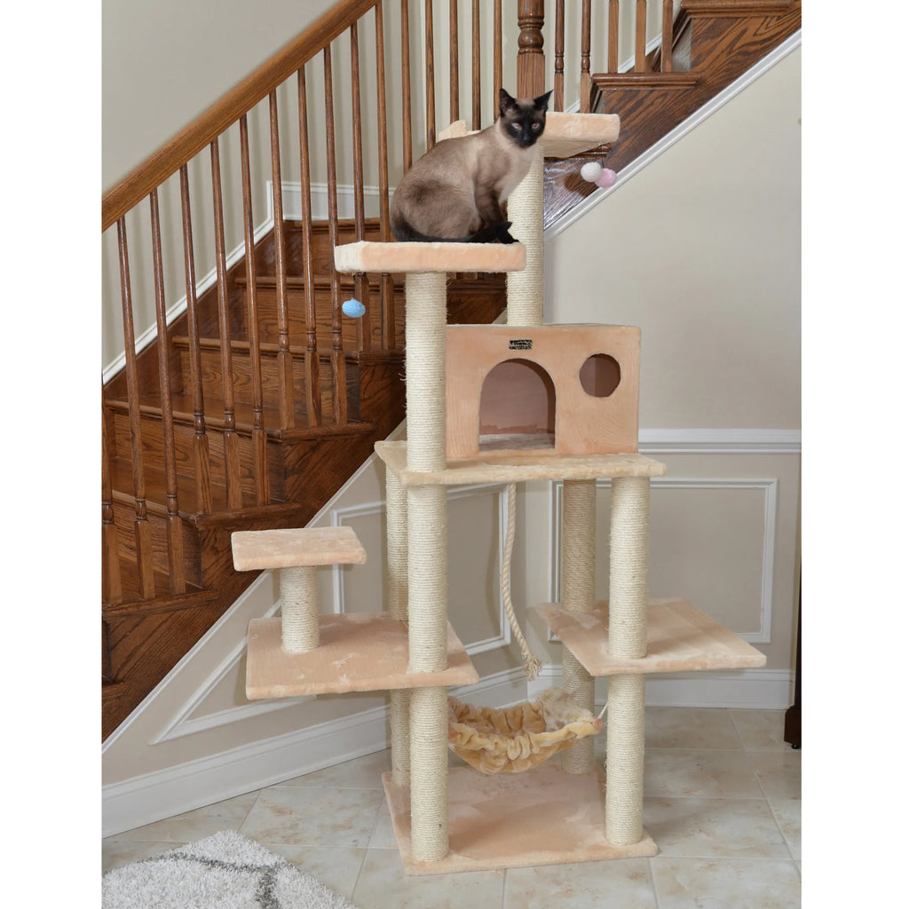 Armarkat Real Wood 72" Beige Cat Tree SratchIng Post A7202