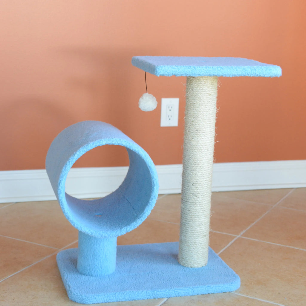 Armarkat Sky Blue 25" Cat Tree, Real Wood Scratcher for Cats