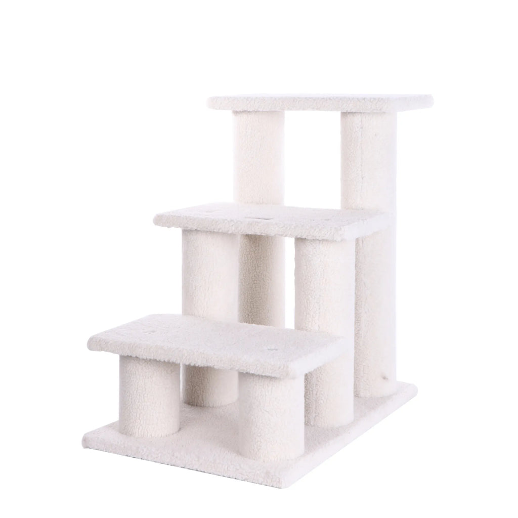 Real Wood 3 Step Cat Step Stairs Ramp,  25" Dogs Climber