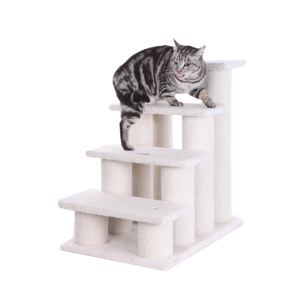Real Wood 4 Steps Ramp For Dogs, Cats, Cat Step Stairs Ramp