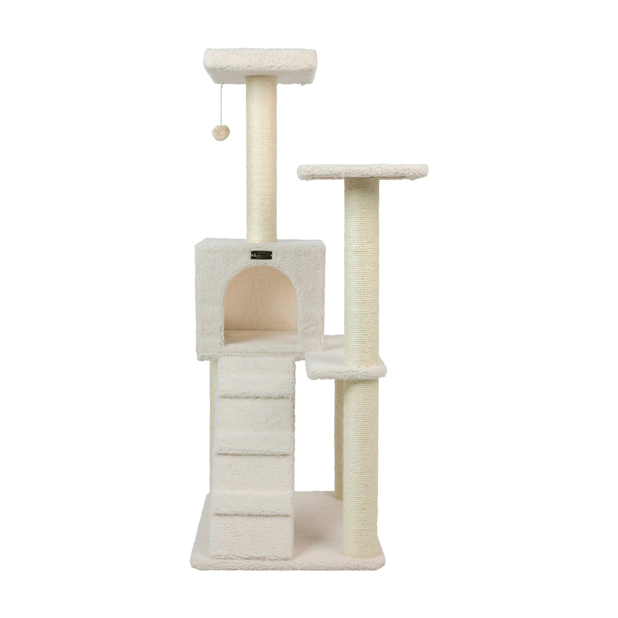 Armarkat Fleece Covered 53" High Cat tree, Real Wood B5301