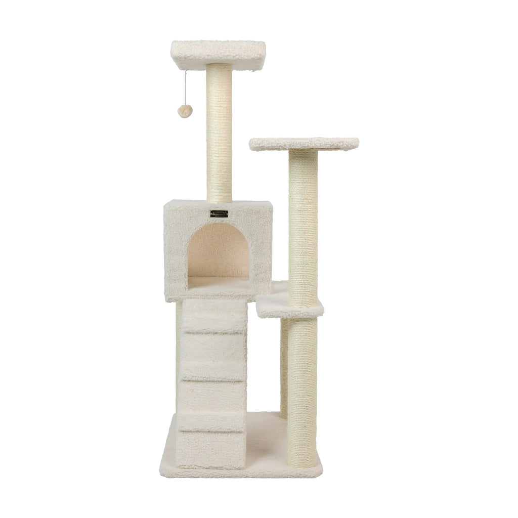 Armarkat Fleece Covered 53" High Cat tree, Real Wood B5301