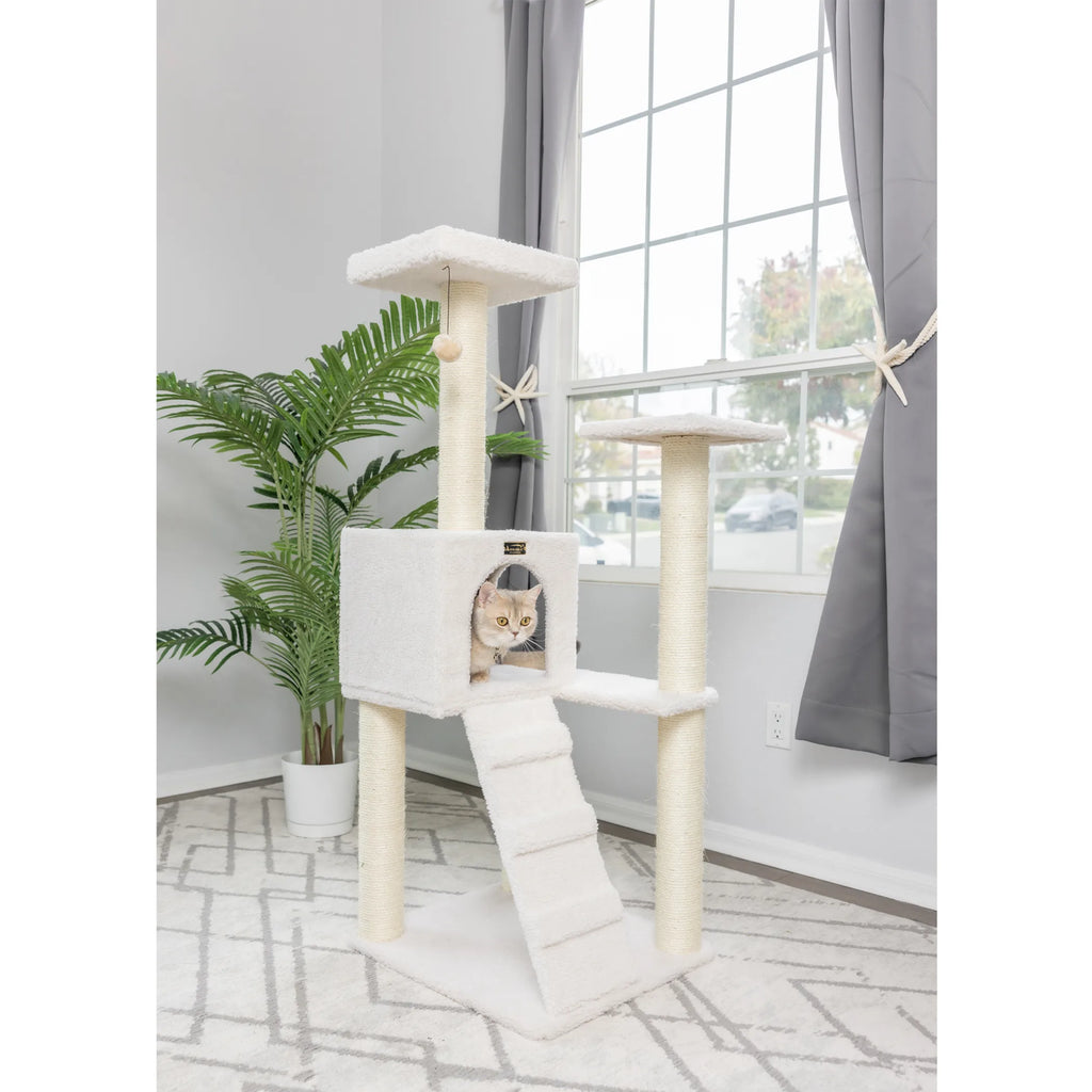 Armarkat Fleece Covered 53" High Cat tree, Real Wood B5301