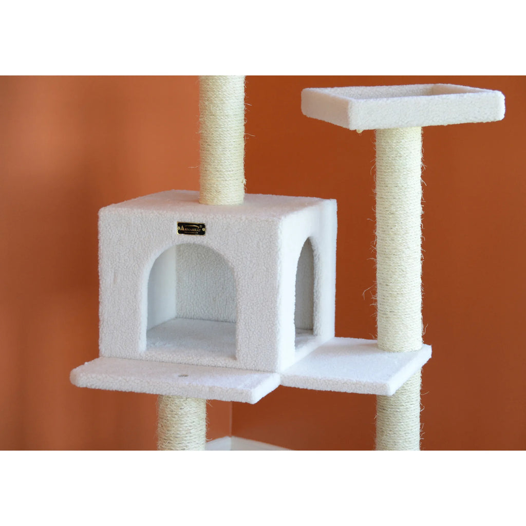 Armarkat Ivory 57" High Cat tree, Fleece Covered Cat Climber