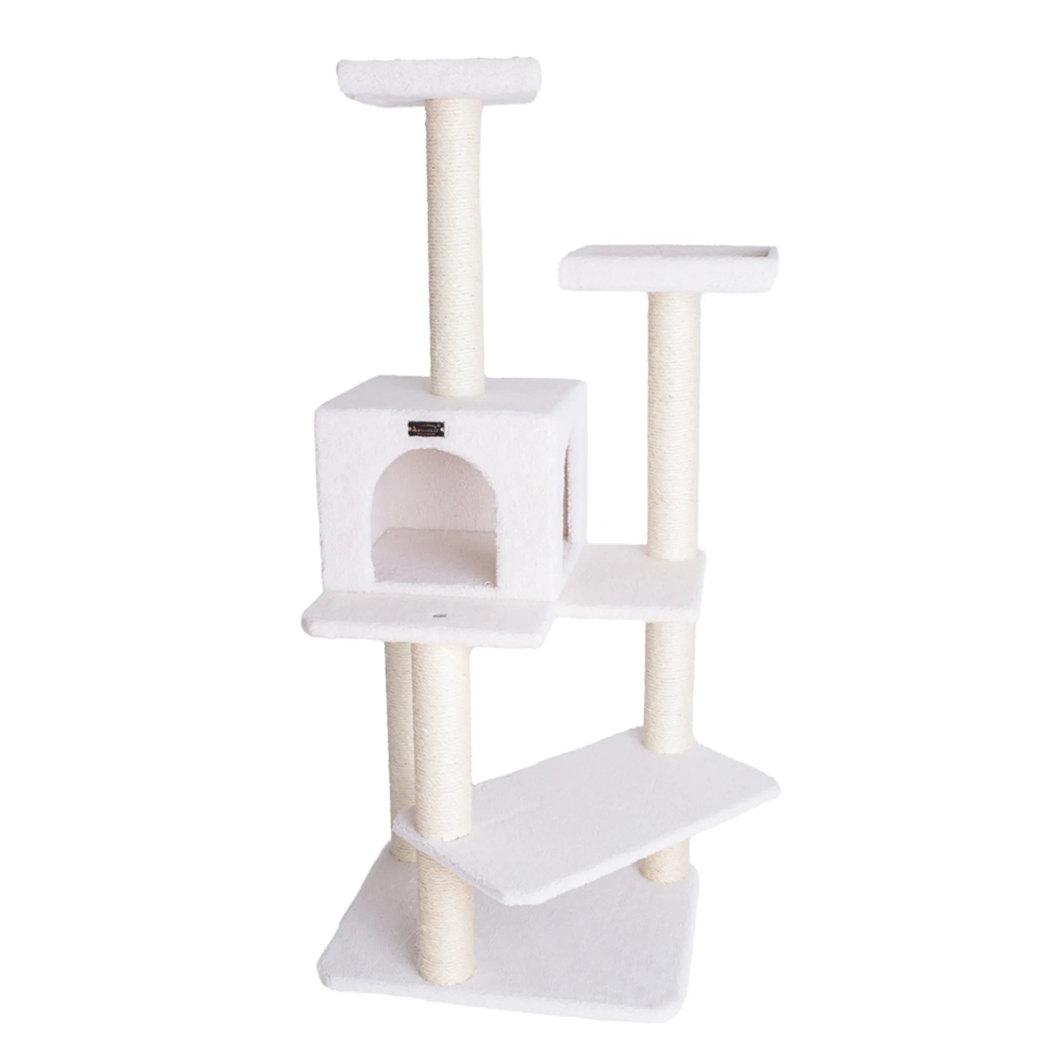 Armarkat Ivory 57" High Cat tree, Fleece Covered Cat Climber