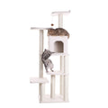 Real Wood B6802 Classic Cat Tree In Ivory 6 Levels Condo