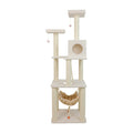 Real Wood B7301 Classic Ivory Cat Tree, 4 Levels With Rope