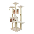 Real Wood Classic Ivory Cat Tree Multi Levels Condos B7701