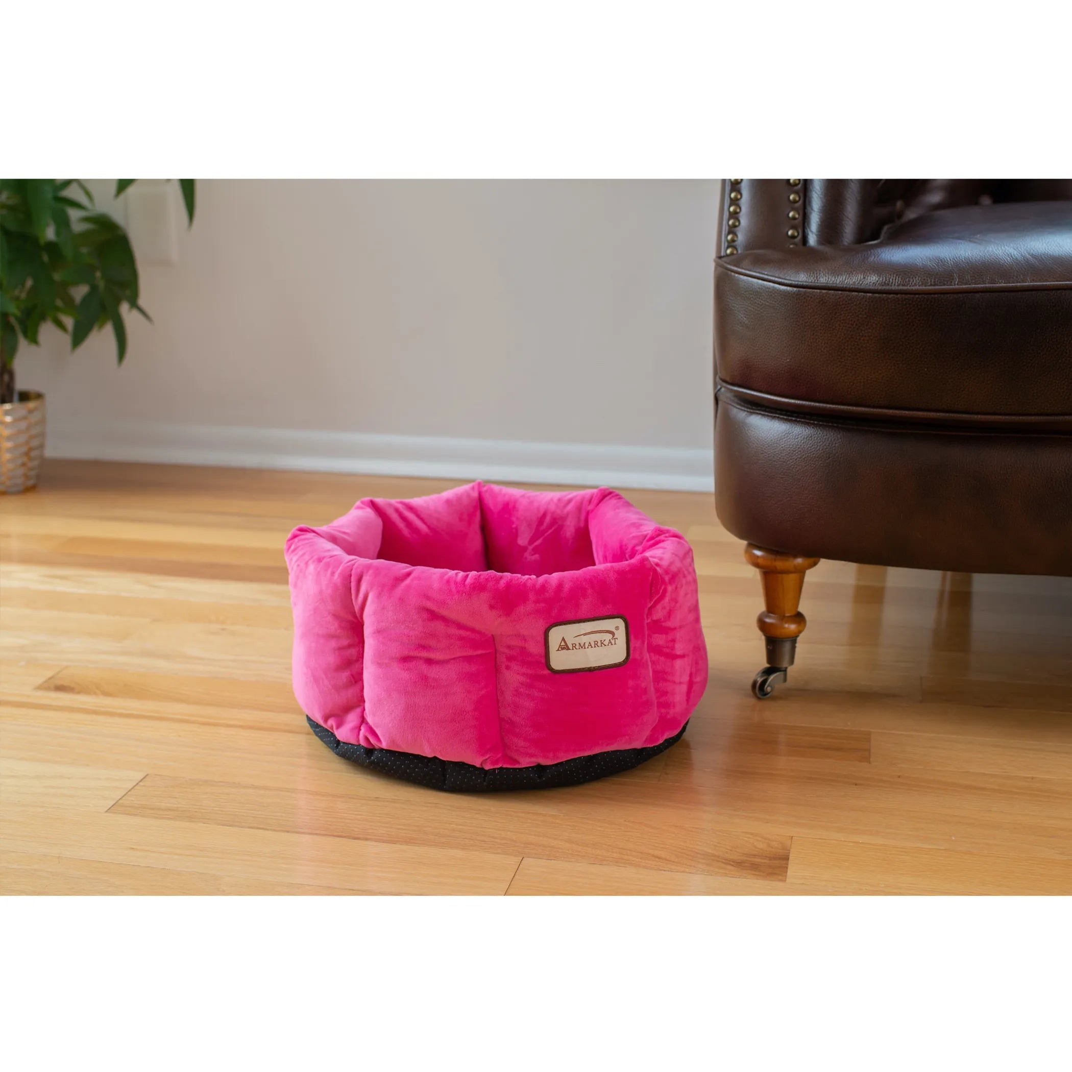 Armarkat Cat Bed, Warm Pet cuddle bed, PInk