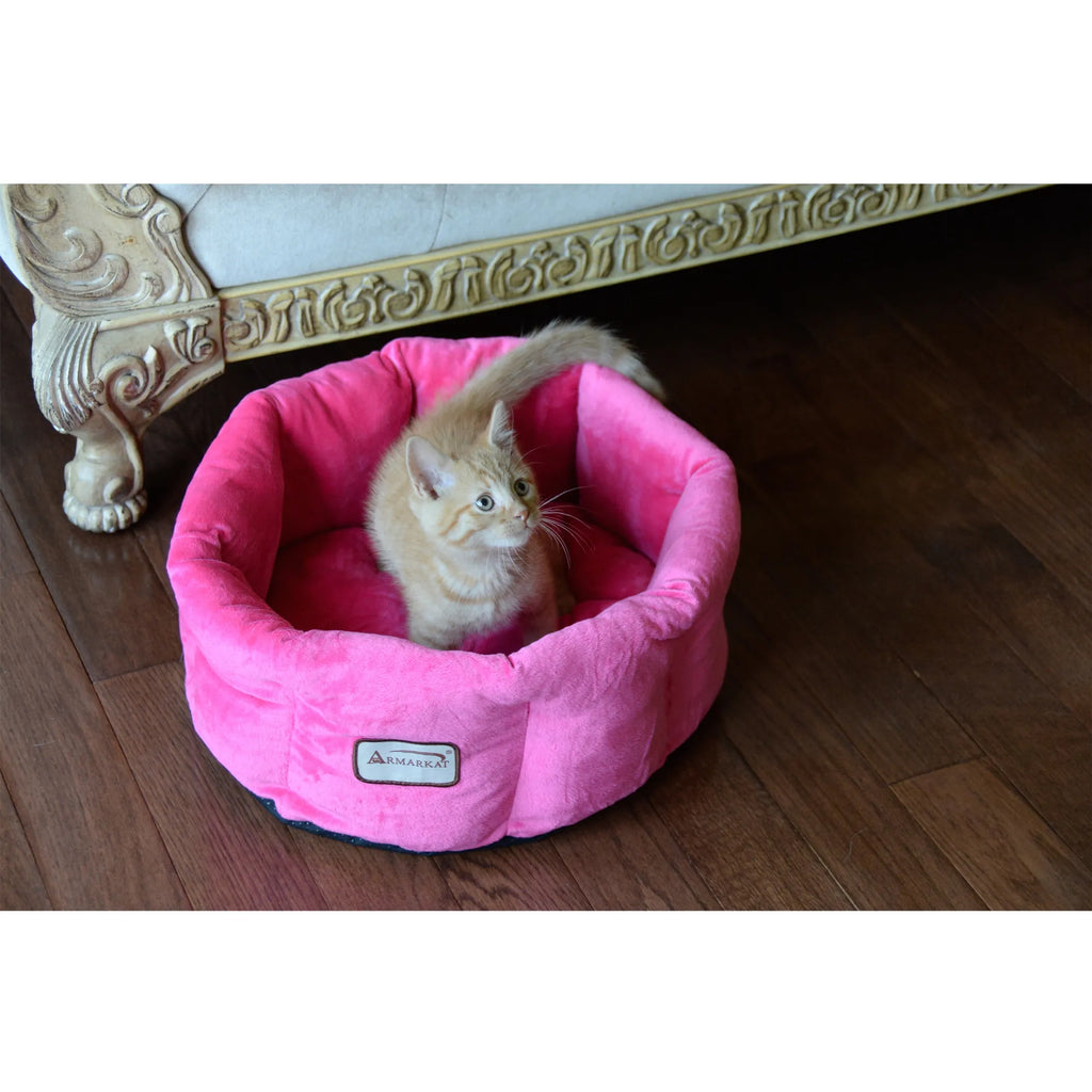 Armarkat Cat Bed, Warm Pet cuddle bed, PInk