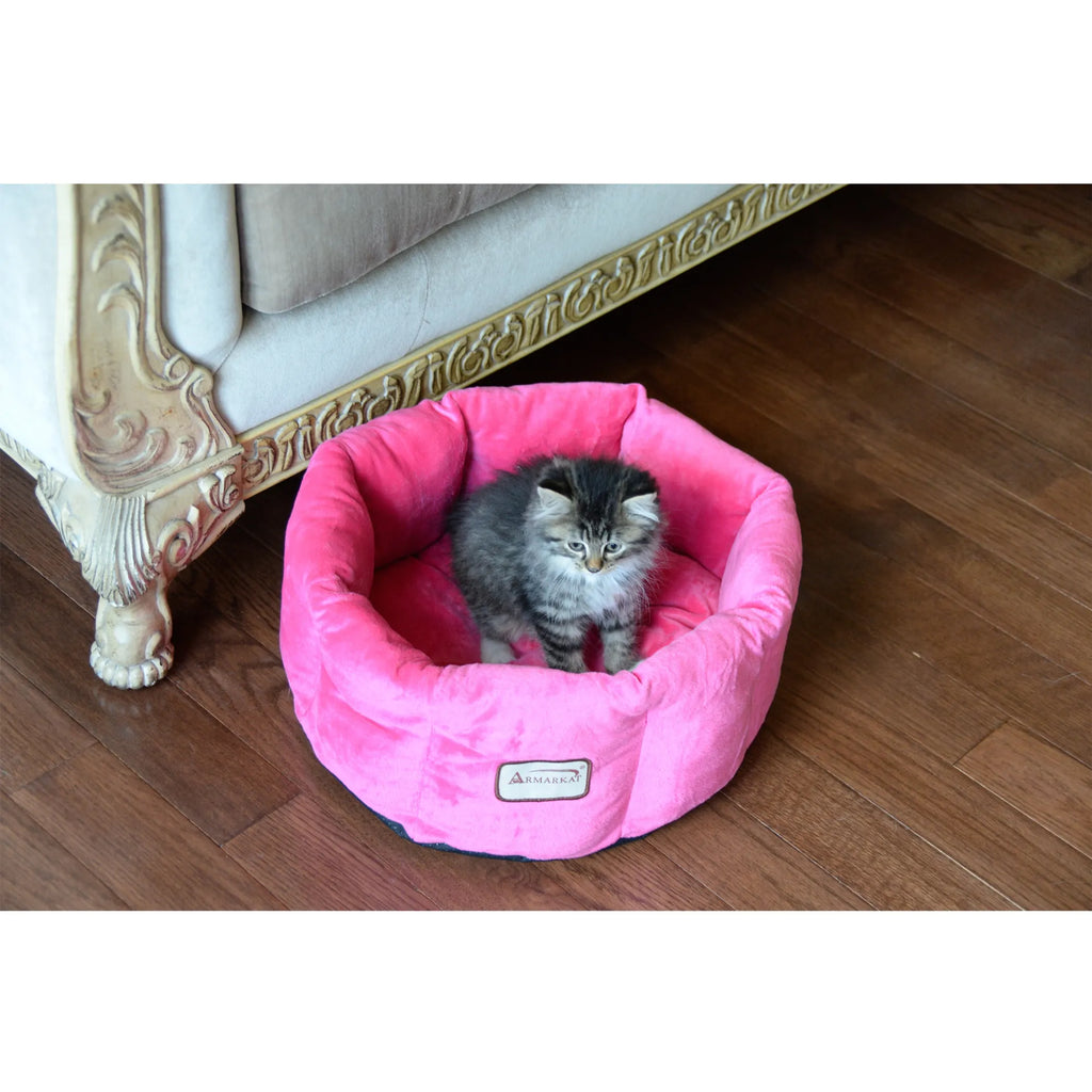 Armarkat Cat Bed, Warm Pet cuddle bed, PInk