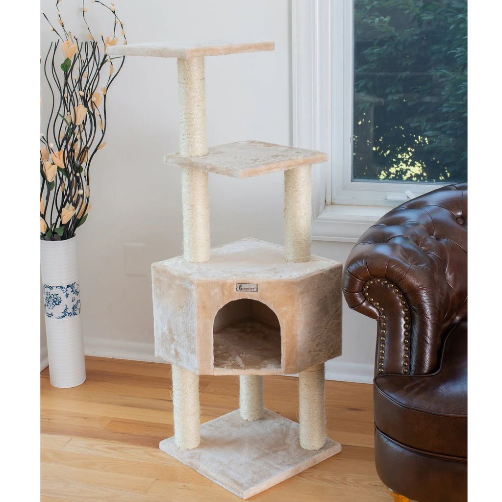 GleePet 48-Inch Cat Tree Real Wood Cat Perches Bge