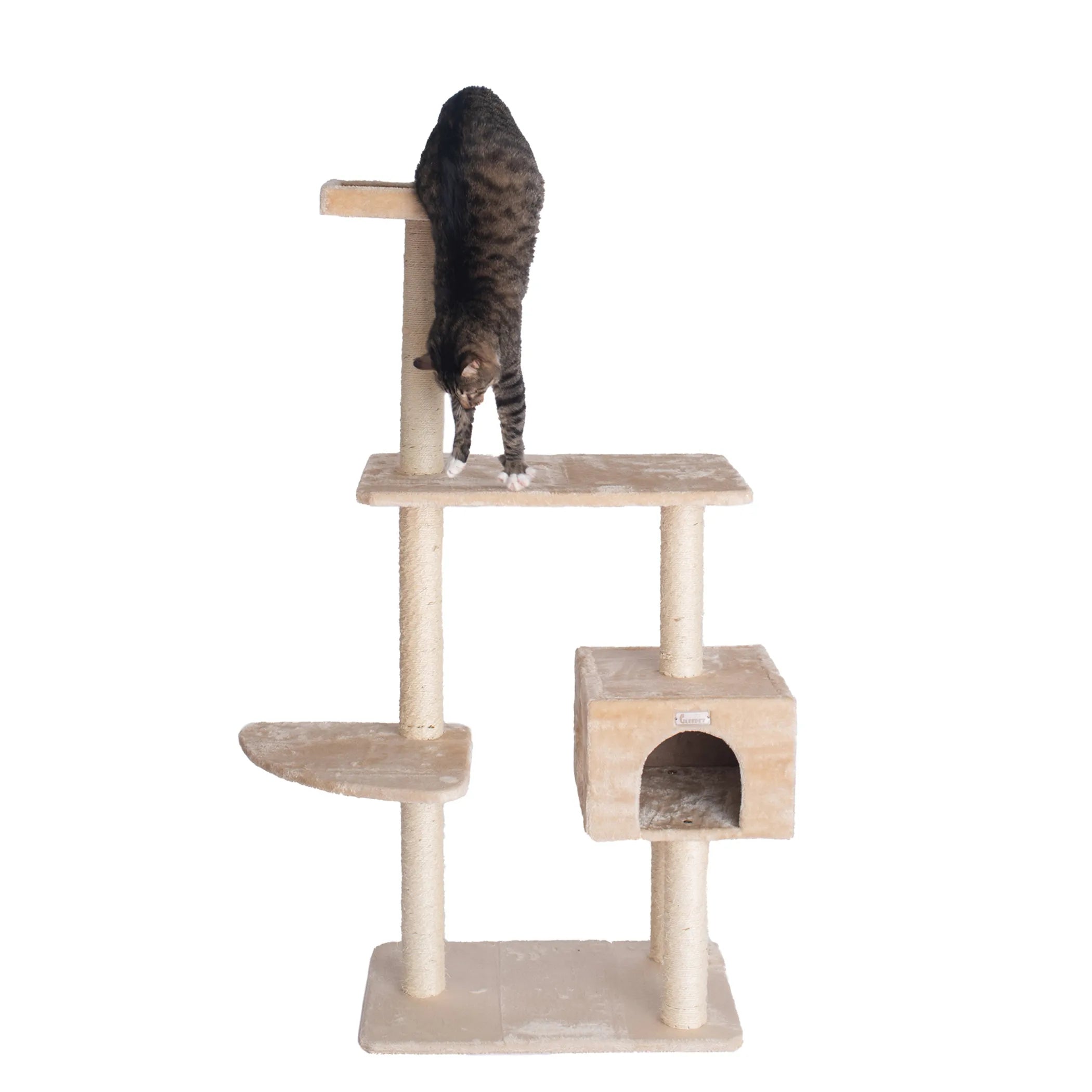 GleePet 57-Inch Cat Tree  Real Wood Cat Perches Bge