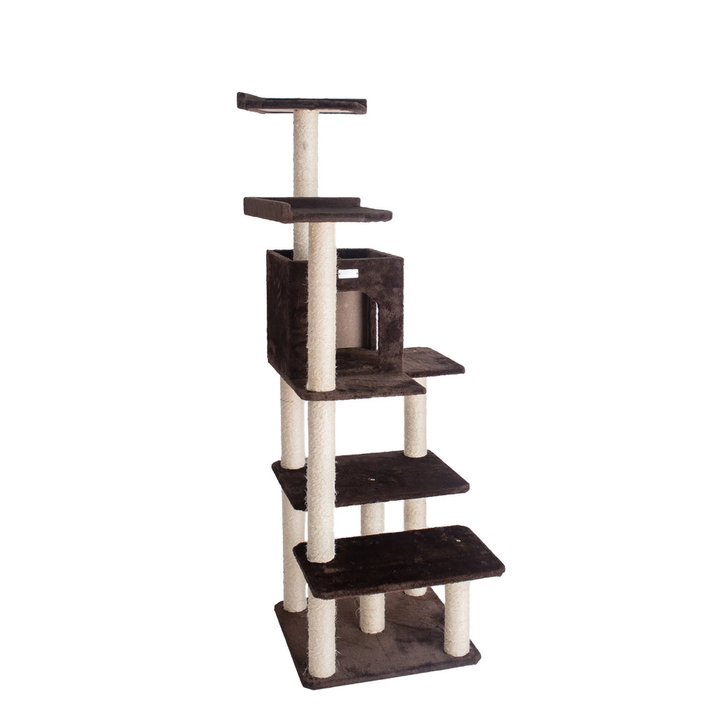 GleePet 66-Inch Cat Tree Real Wood Cat Climber W 4 Levels
