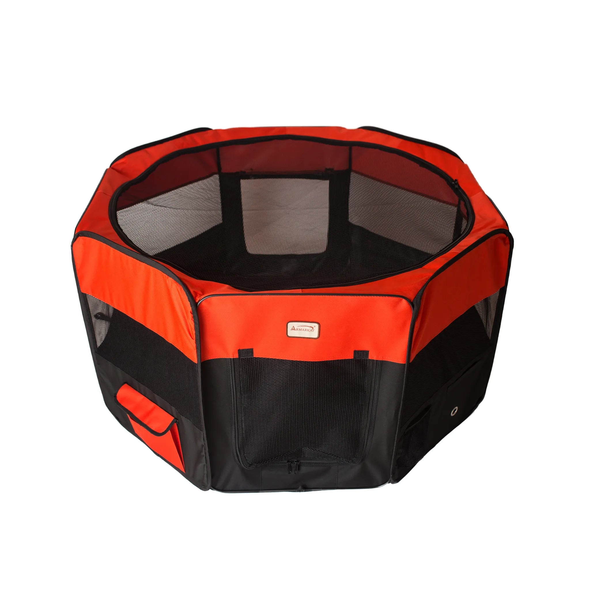 Armarkat PP002R-XL Portable Pet Playpen In Bk and Rd Combo