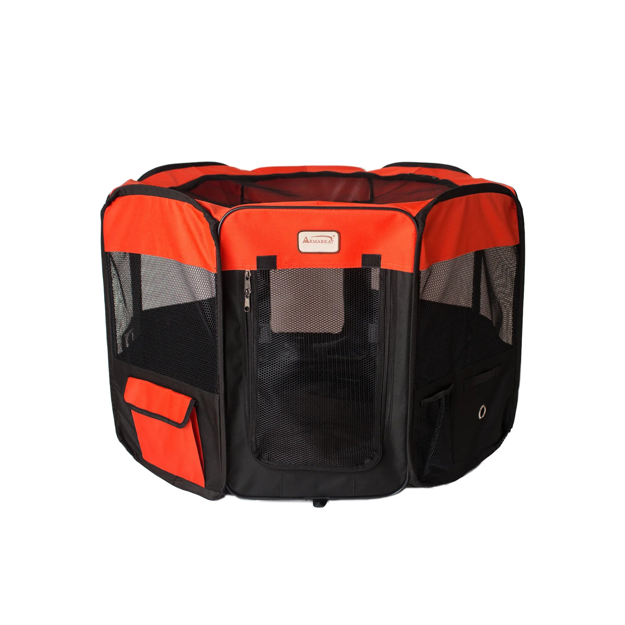 Armarkat PP002R-XL Portable Pet Playpen In Bk and Rd Combo