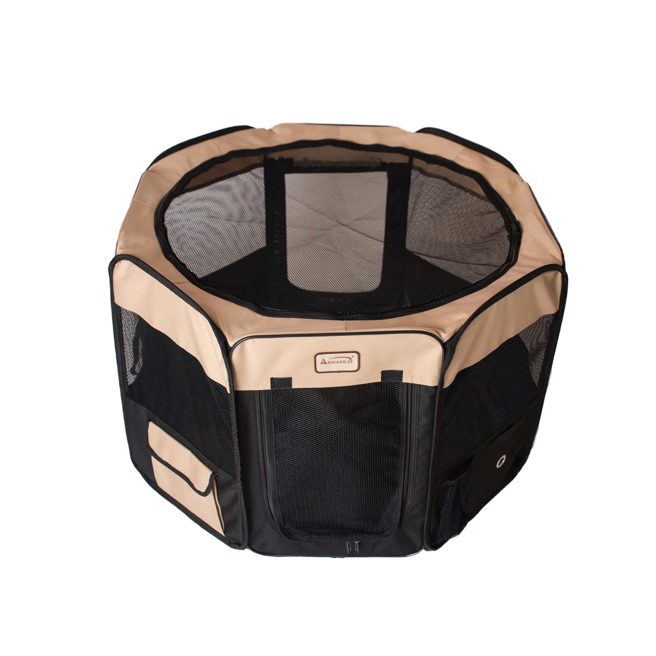 Armarkat PP003BGE-M Portable Pet Playpen In Bk and Bge Combo