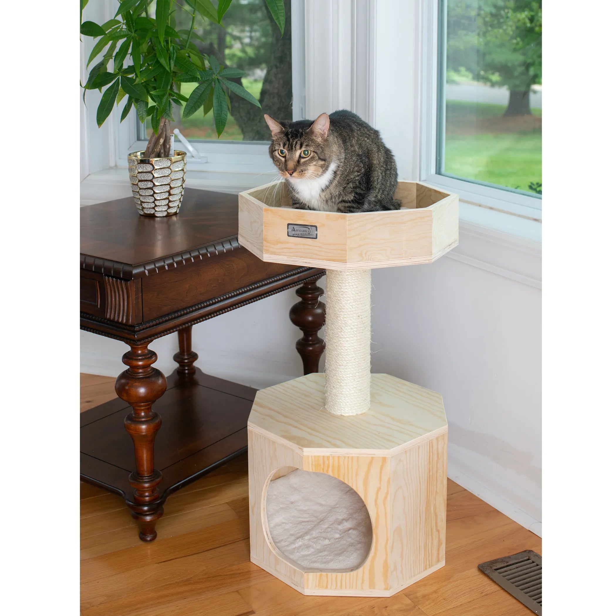 Armarkat Premium Scots Pine 29" Cat Tree W Perch and Condo
