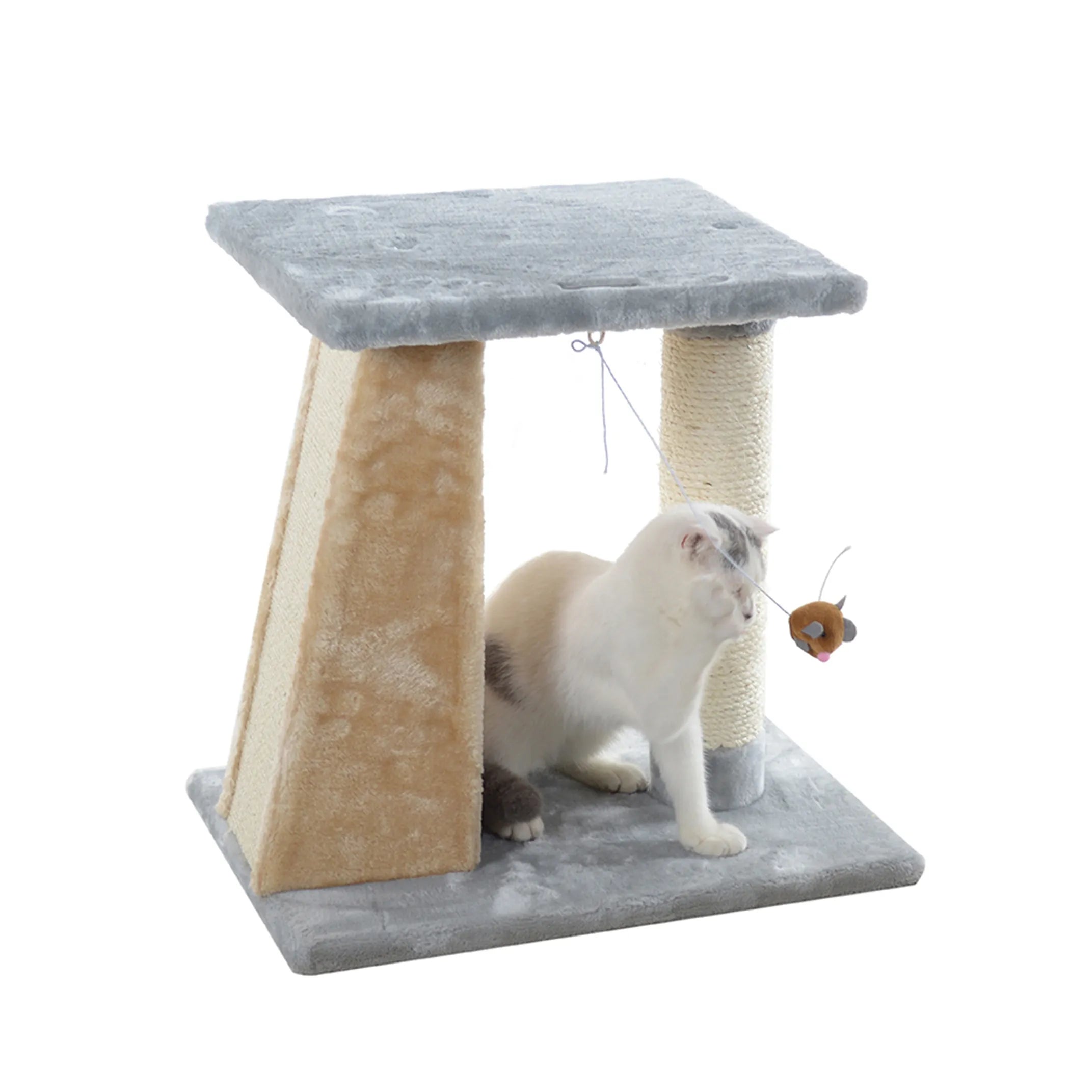 Armarkat  2 Level Platform Scratcher Real Wood Cat Post
