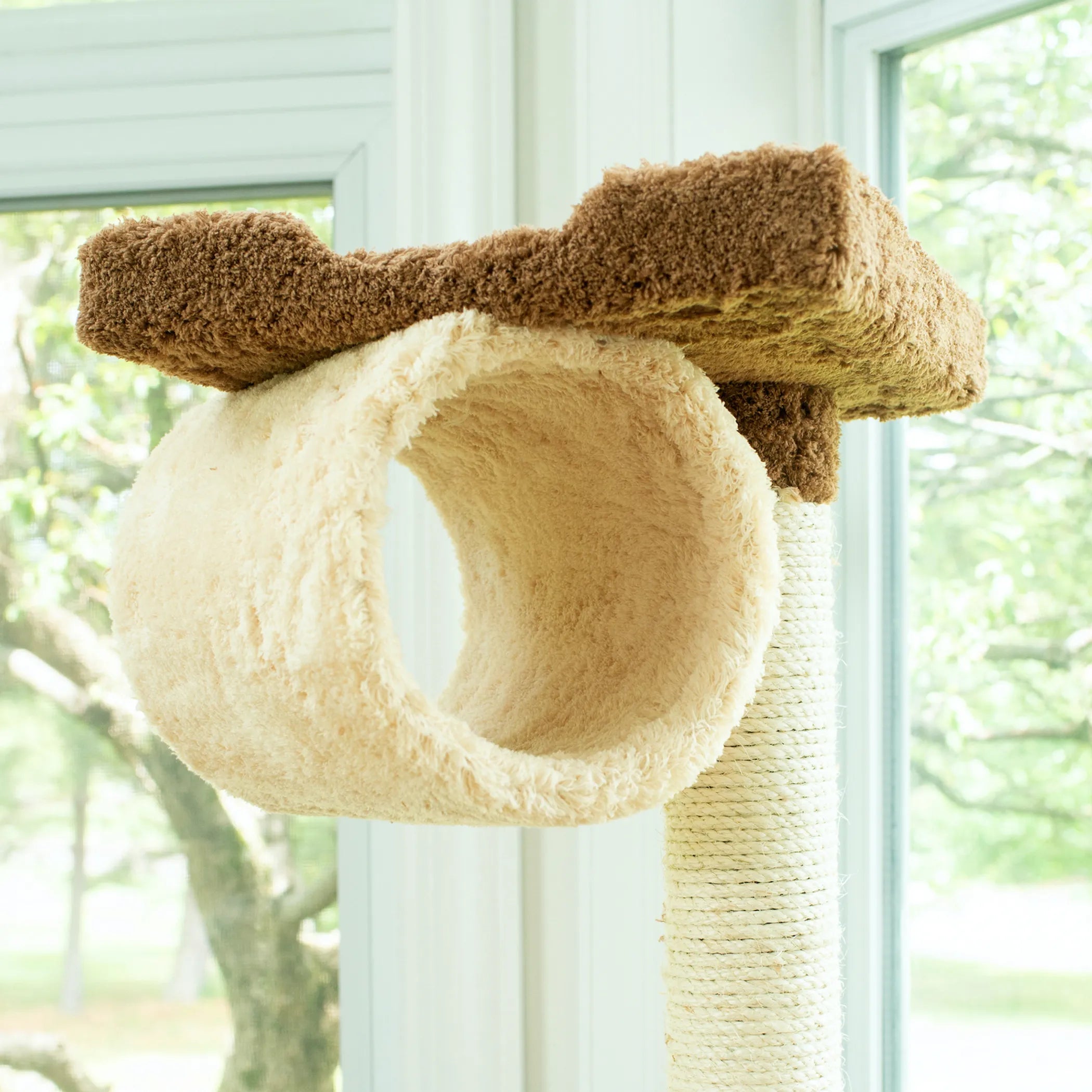 Real Wood 70" Cat tree With Scratch posts, Hammock for Cats