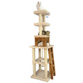 Real Wood  Multi-Level Cat Tower X8303 Cat Tree In Beige