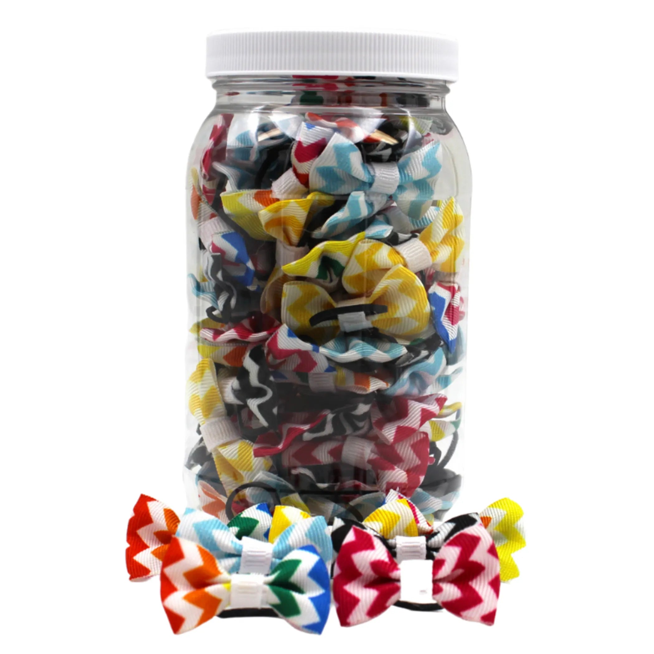 GD121 | 50-100 Chevron Groomers Dinky dog/cat Bows in Jar|Pets Ribbons