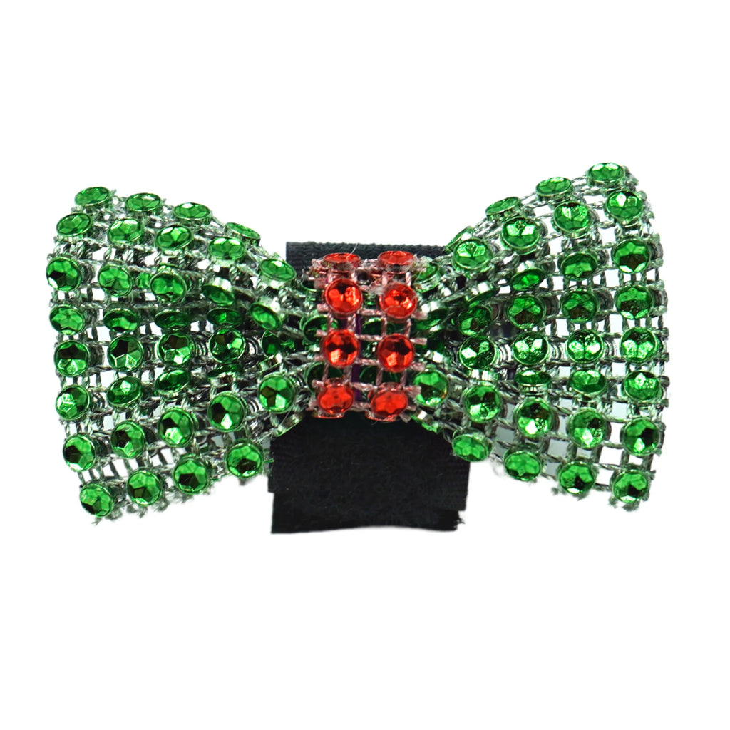 GG110XV | 50-100 Christmas Bling Velcro Dog Bows in a Jar|Pets Ribbons