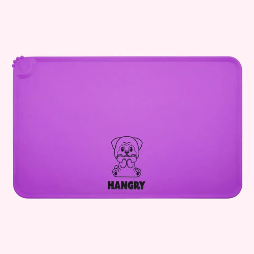 "Hangry" Purple Dog Food Mat