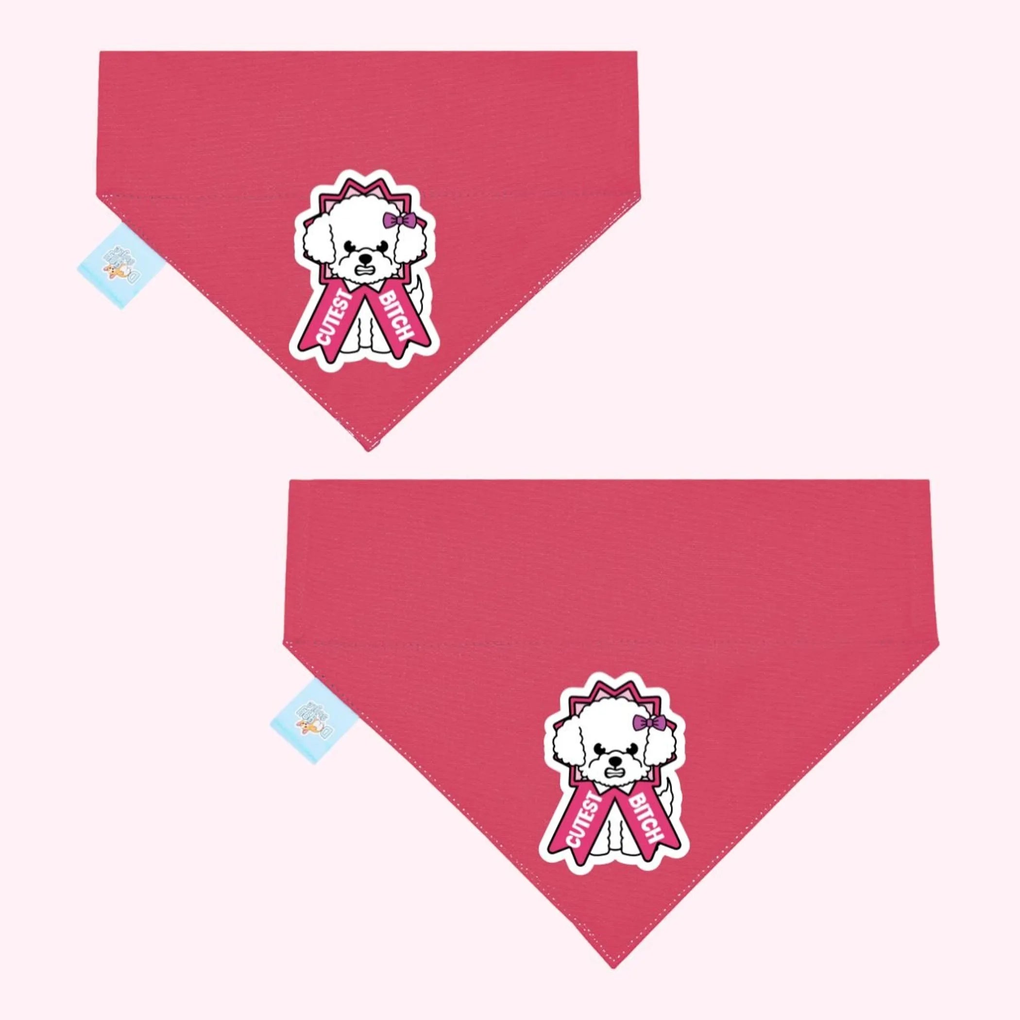 "Cutest Bitch" Pink  Collar Bandana