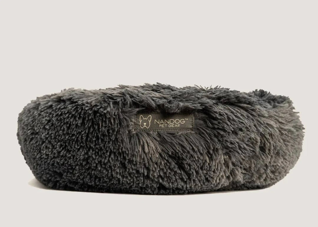 NANDOG Dark Grey Calming Shaggy Bed
