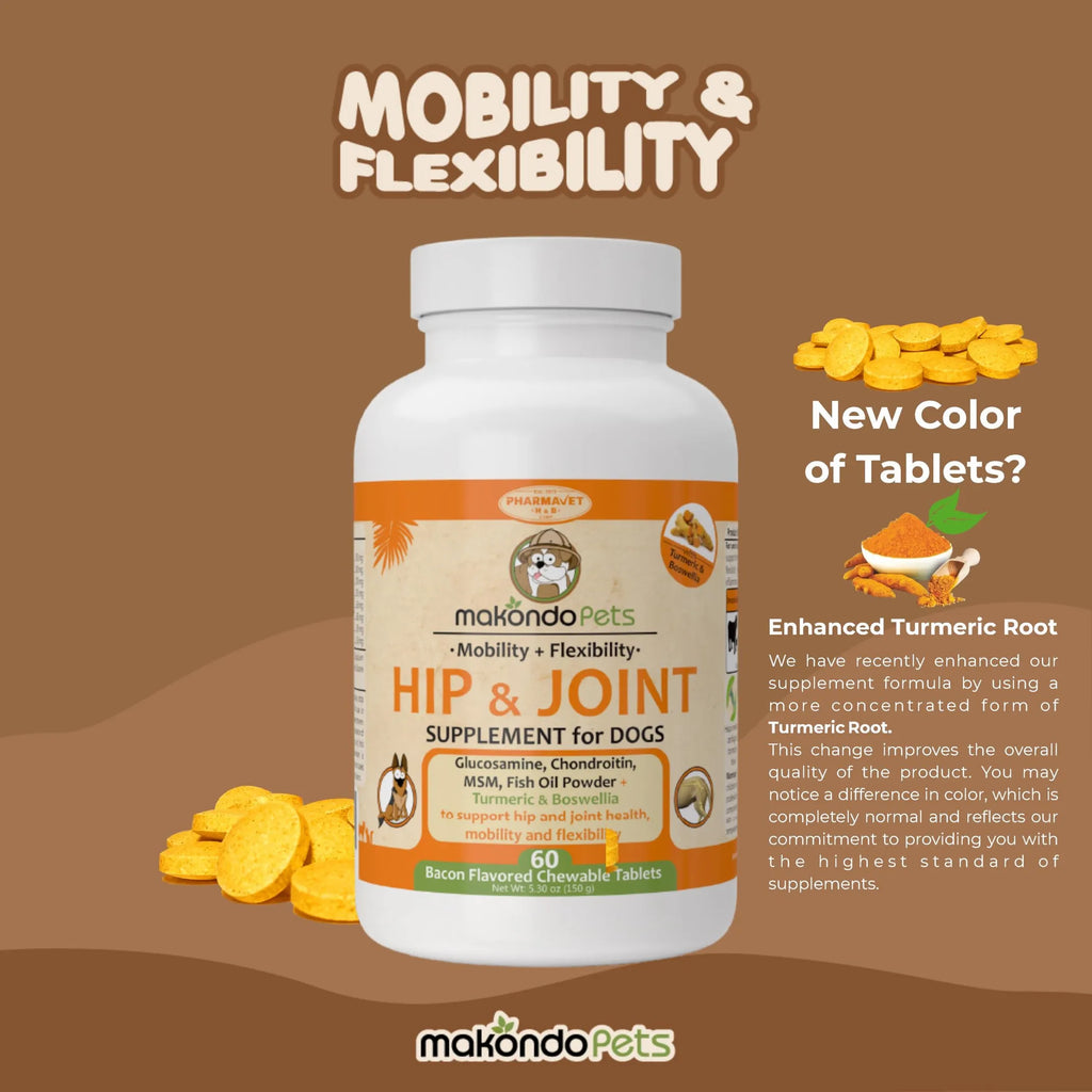 Dog Hip and Joint Supplement with Glucosamine Turmeric for Dogs