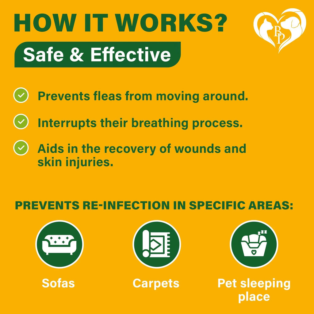 Natural Flea and Tick Home Spray for Dogs Cats & Ferret Mosquito Bug Repellent & Carpet Flea Killer Pet Pest Control & House Flea Treatment Indoor Org
