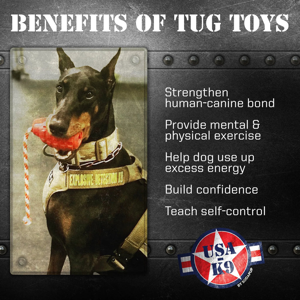 USA-K9 Grenade Shaped Durable Rubber Chew Toy, Treat Dispenser, Reward Toy