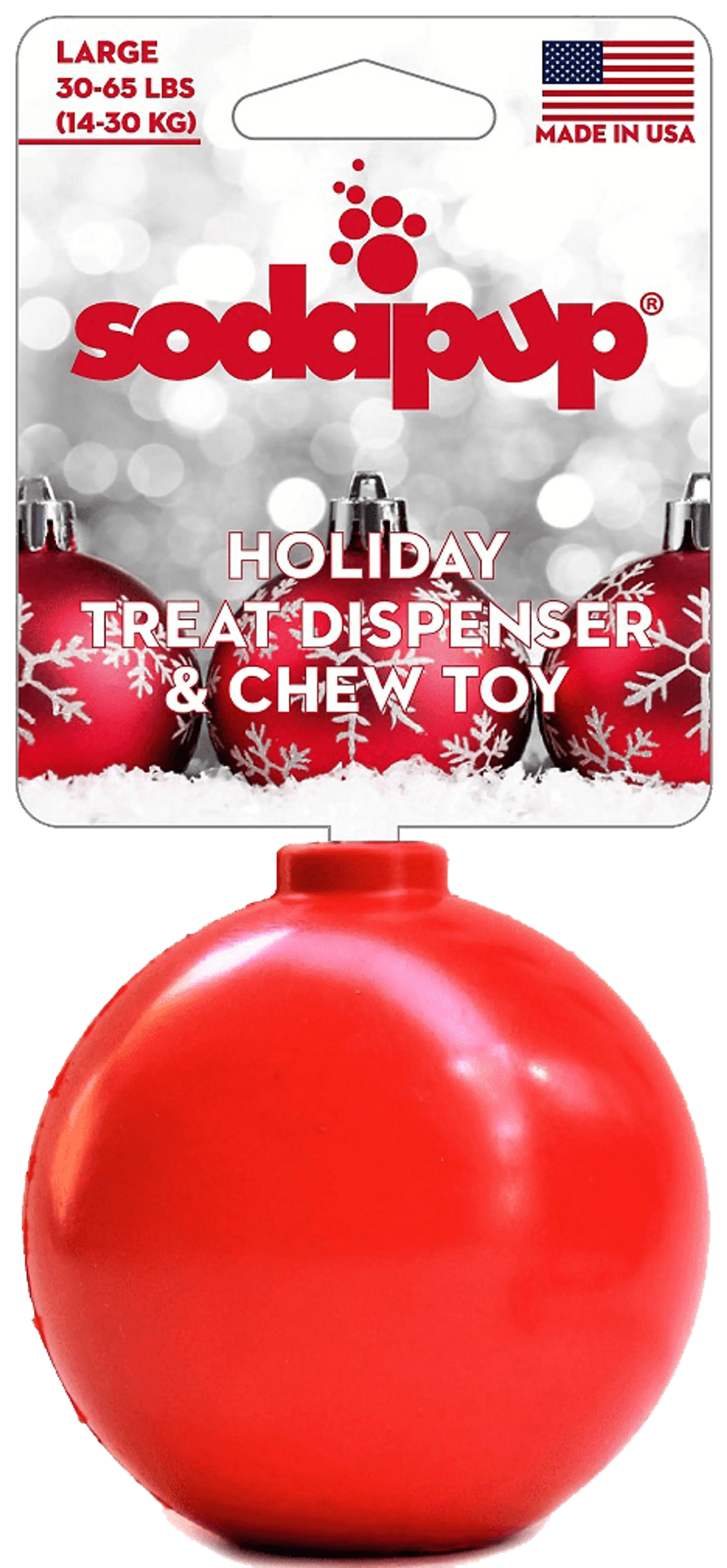 Christmas Ornament eDispenser Durable Rubber Chew Toy & Treat Dispenser