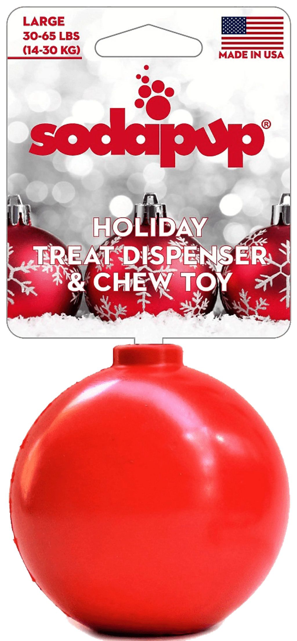 SP Christmas Ornament Durable Rubber Chew Toy & Treat Dispenser