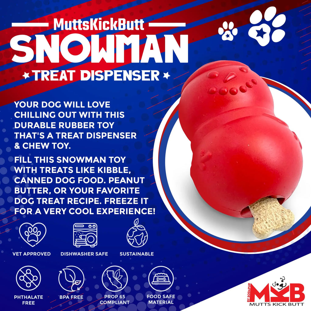 Snowman Dog Toy - Durable Winter Chew Toy for Large Dogs