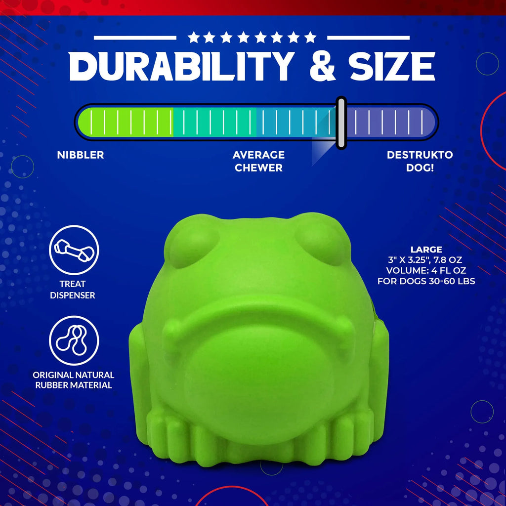 Bull Frog Dog Chew Toy & Treat Dispenser