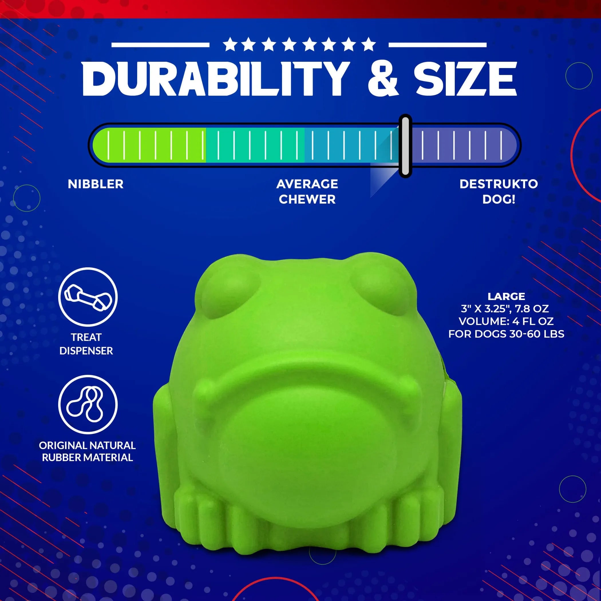 Bull Frog Dog Chew Toy & Treat Dispenser